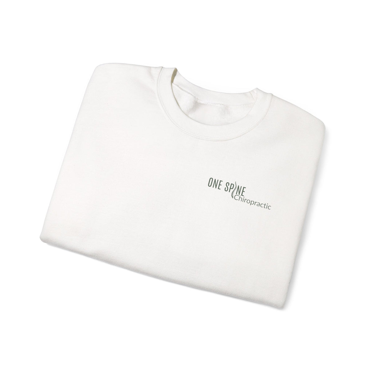 Crewneck Sweatshirt – 'One Spine' Minimalist Tiny Chest Logo