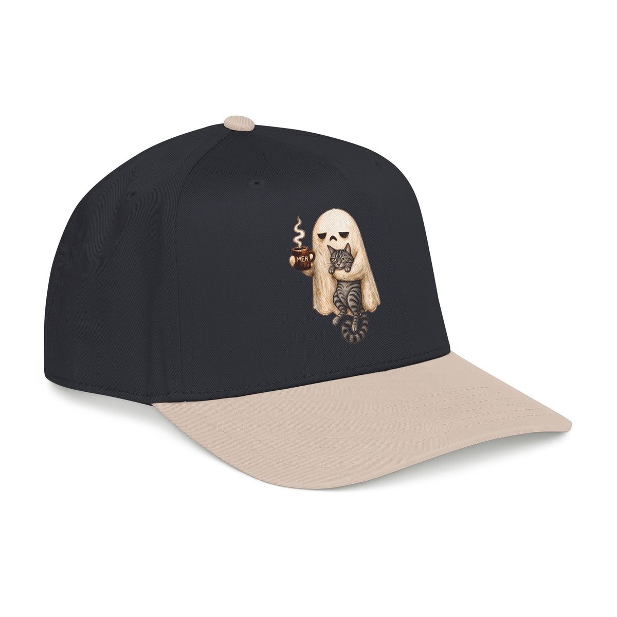 Meh Ghost and Gray Tabby Cat - OTTO Baseball Hat