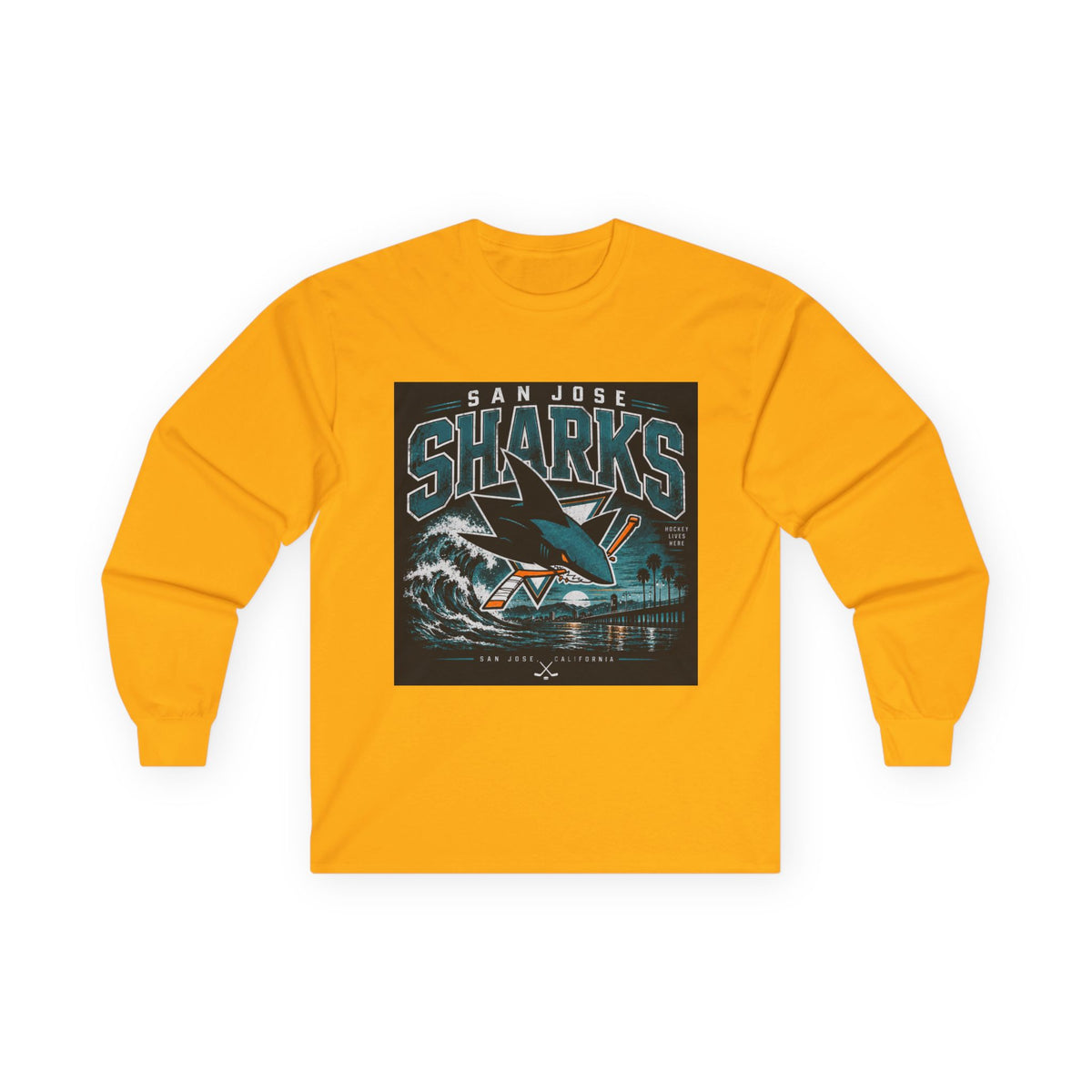 Sharks Wave Hockey Tee - Unisex Ultra Cotton Long Sleeve Tee