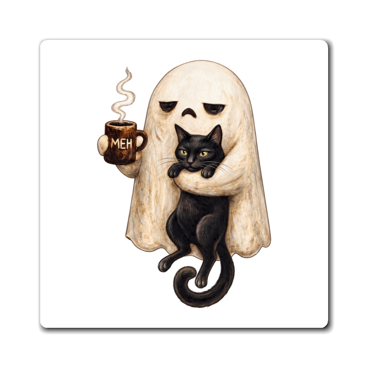 Meh Ghost and Black Cat - Magnet