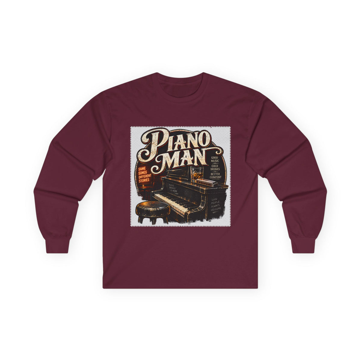 Piano Man Retro Bar - Unisex Ultra Cotton Long Sleeve Tee