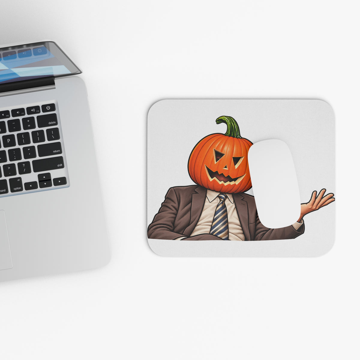 Pumpkin Head Office Cartoon - Mouse Pad