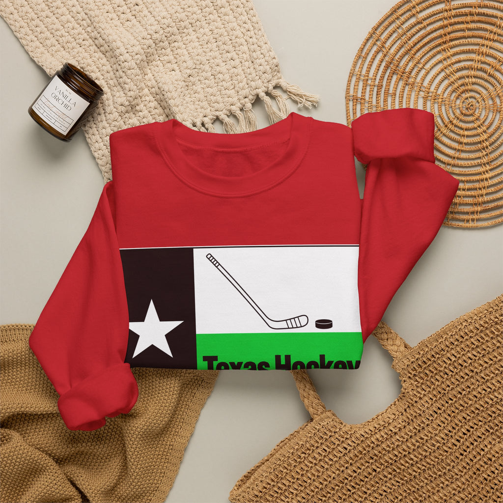 Texas Hockey Flag - Crewneck Sweatshirt
