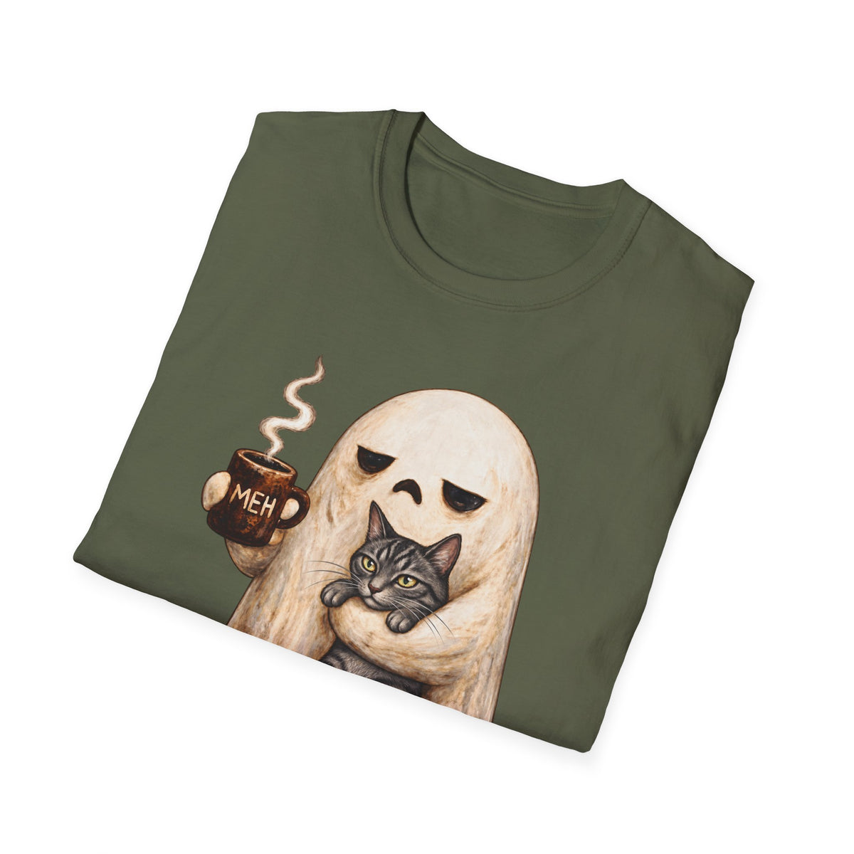 Meh Ghost and Gray Tabby Cat - Classic Tee