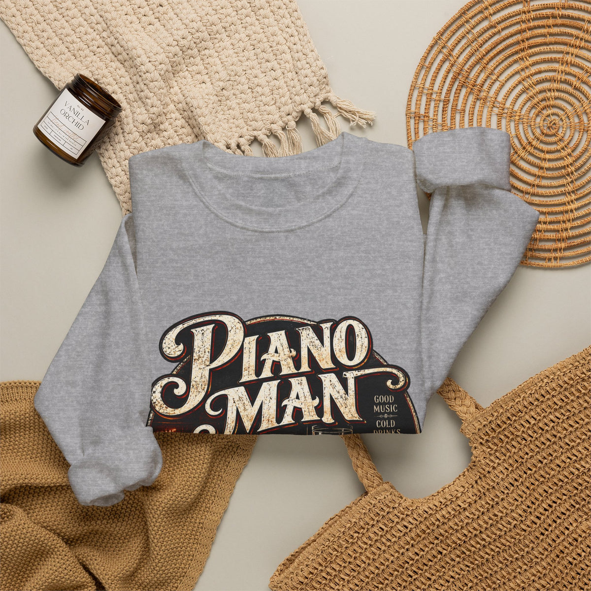 Piano Man Retro Bar - Crewneck Sweatshirt