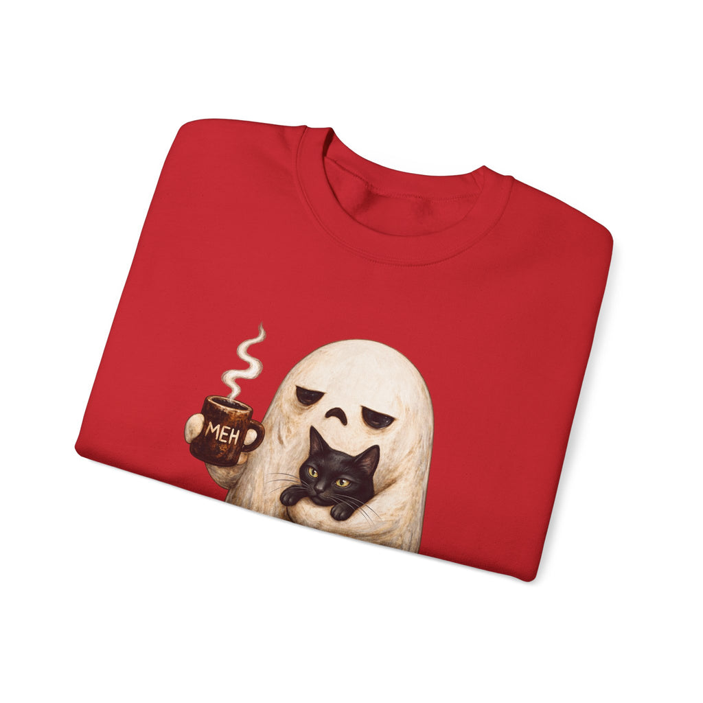 Meh Ghost and Black Cat - Crewneck Sweatshirt