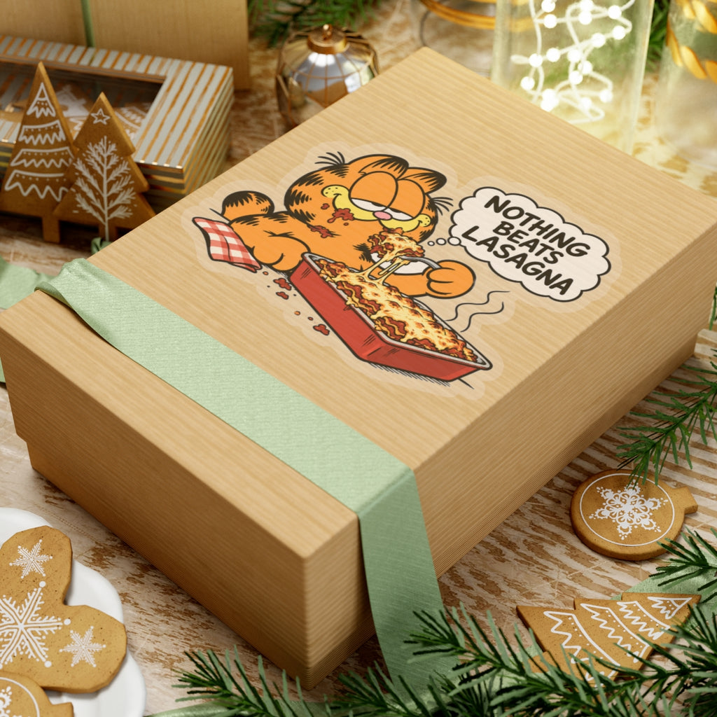 Nothing Beats Lasagna - Kiss-Cut Sticker