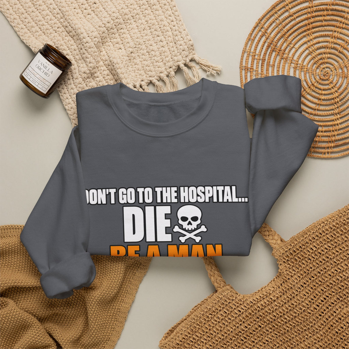 Dont Go to the Hospital - White Outlined - Crewneck Sweatshirt