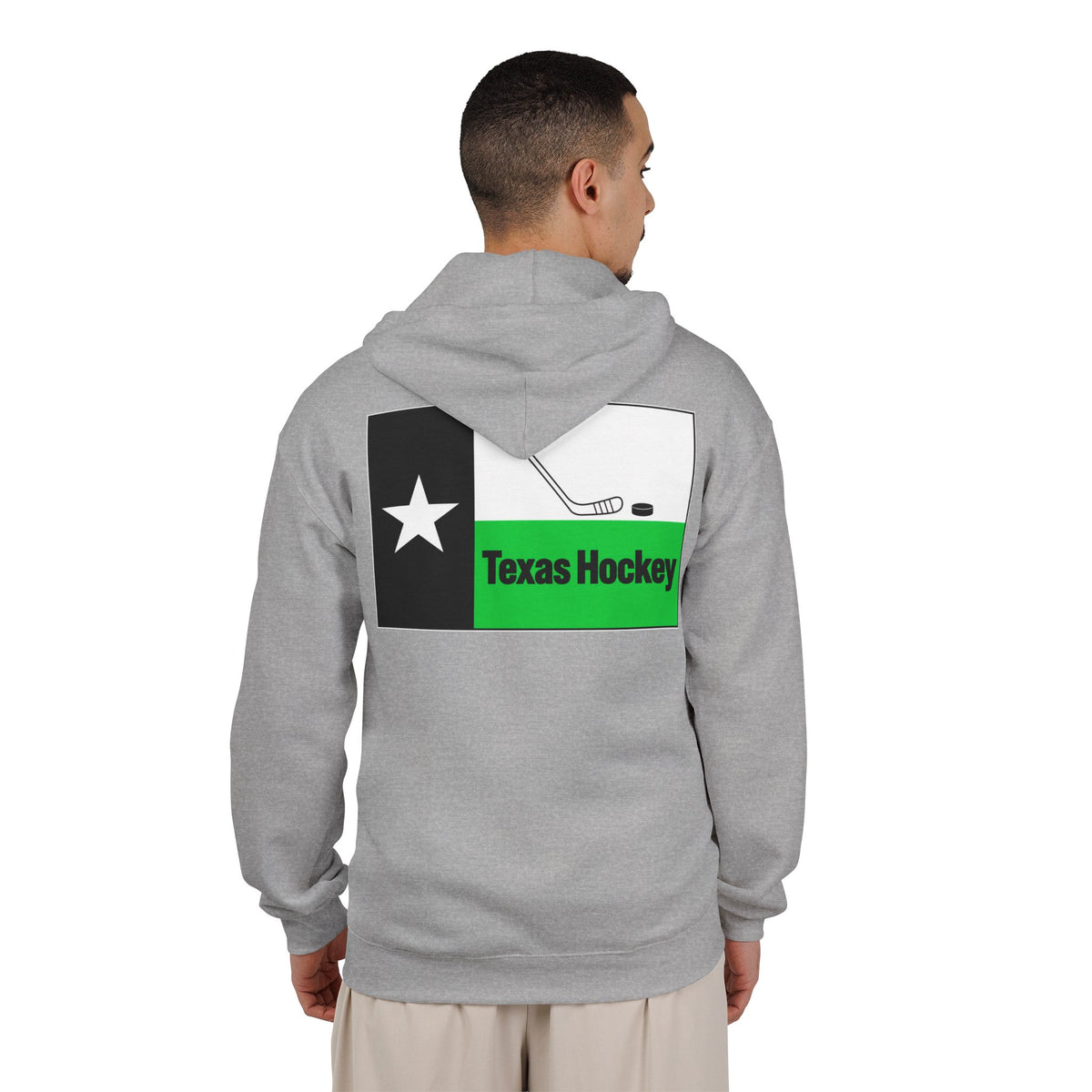 Texas Hockey Flag - Full-Zip Hooded Sweatshirt