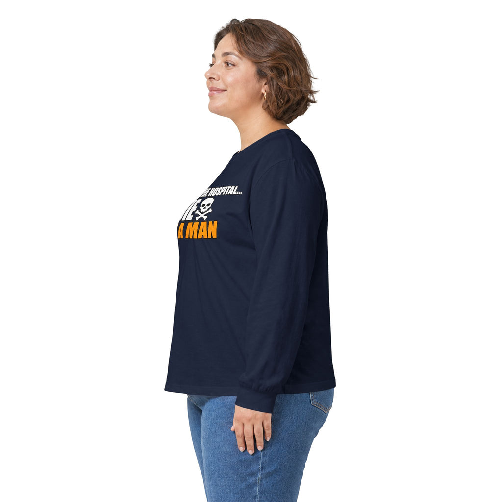 Dont Go to the Hospital - White Outlined - Unisex Ultra Cotton Long Sleeve Tee