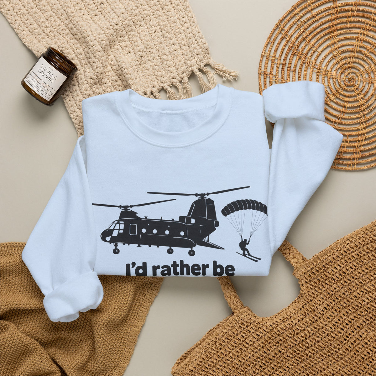 Id Rather Be Heliskiing - Crewneck Sweatshirt