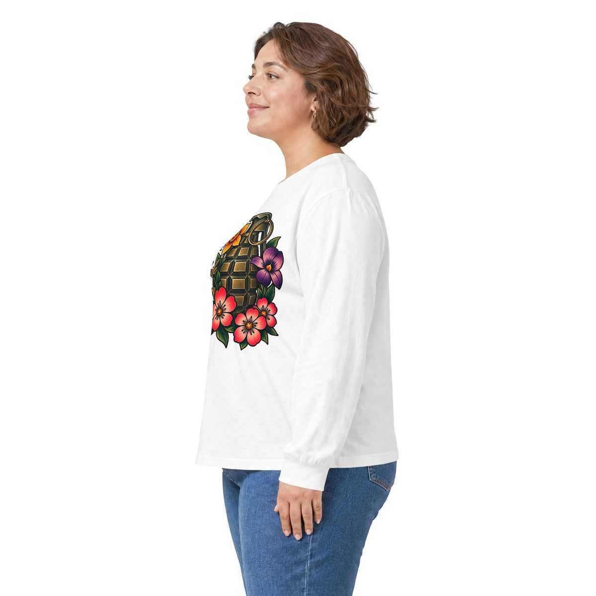 Fragile Like a Bomb - Floral Grenade - Unisex Ultra Cotton Long Sleeve Tee