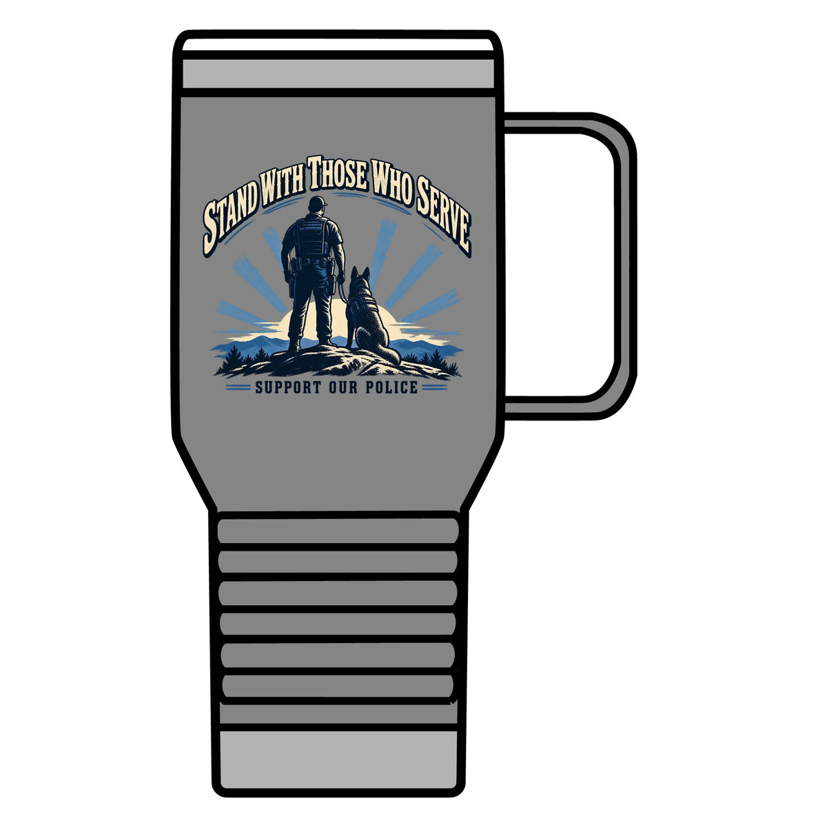 Stand With Those Who Serve Police K9 - 20oz Insulated Mug