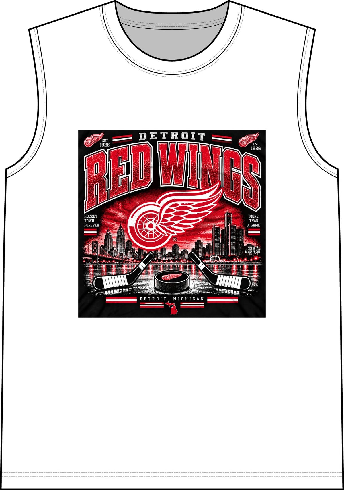 Detroit Red Wings Hockey Skyline - Classic Tank