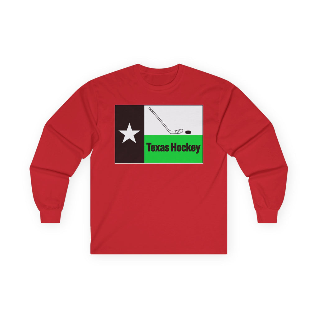 Texas Hockey Flag - Unisex Ultra Cotton Long Sleeve Tee