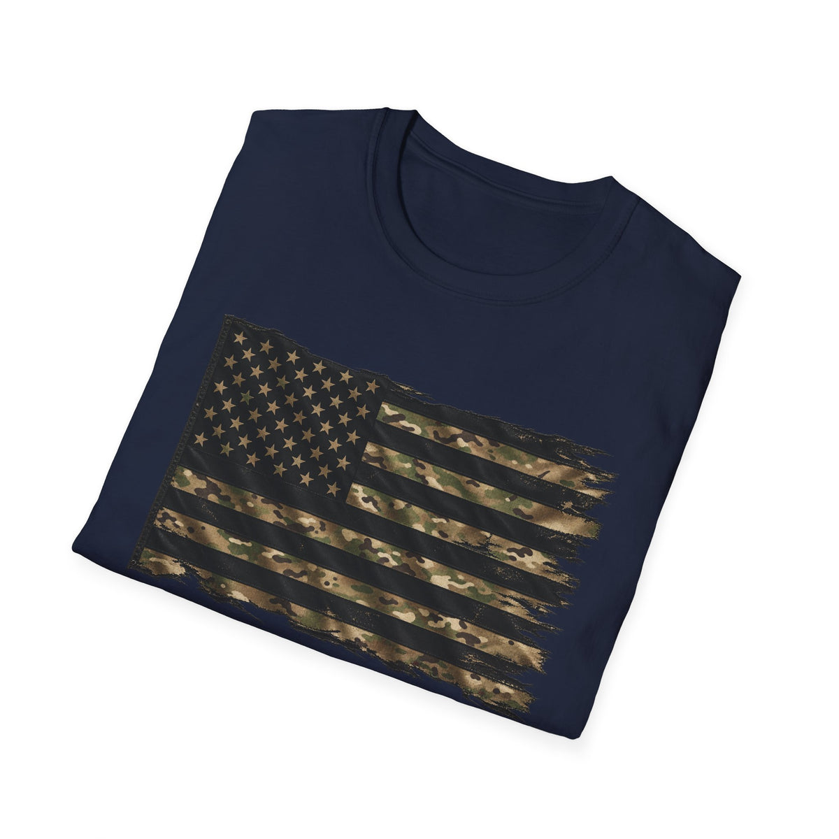 Black and Multicam American Flag - Classic Tee