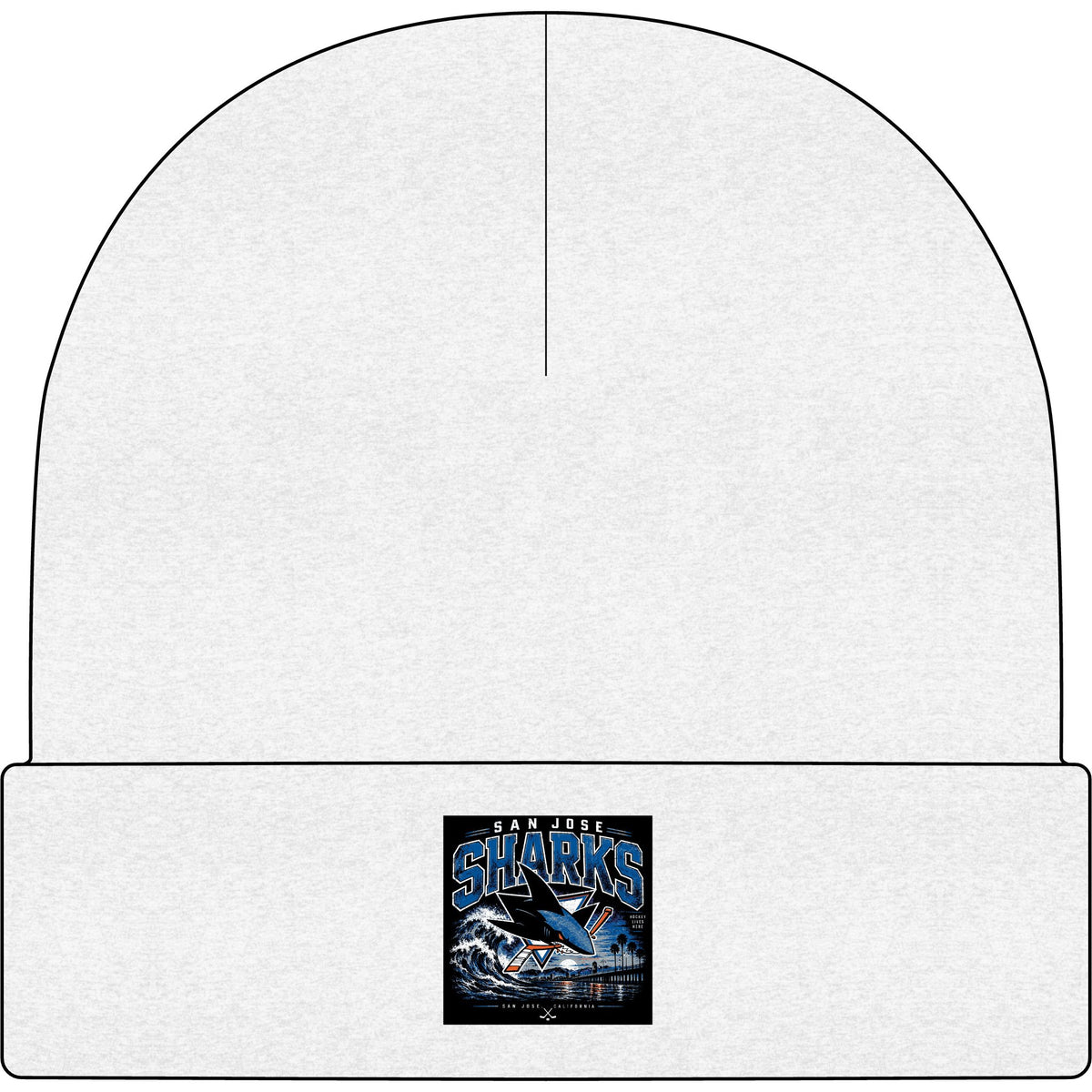 Sharks Wave Hockey Tee - AS Colour 1107 Cuff Beanie