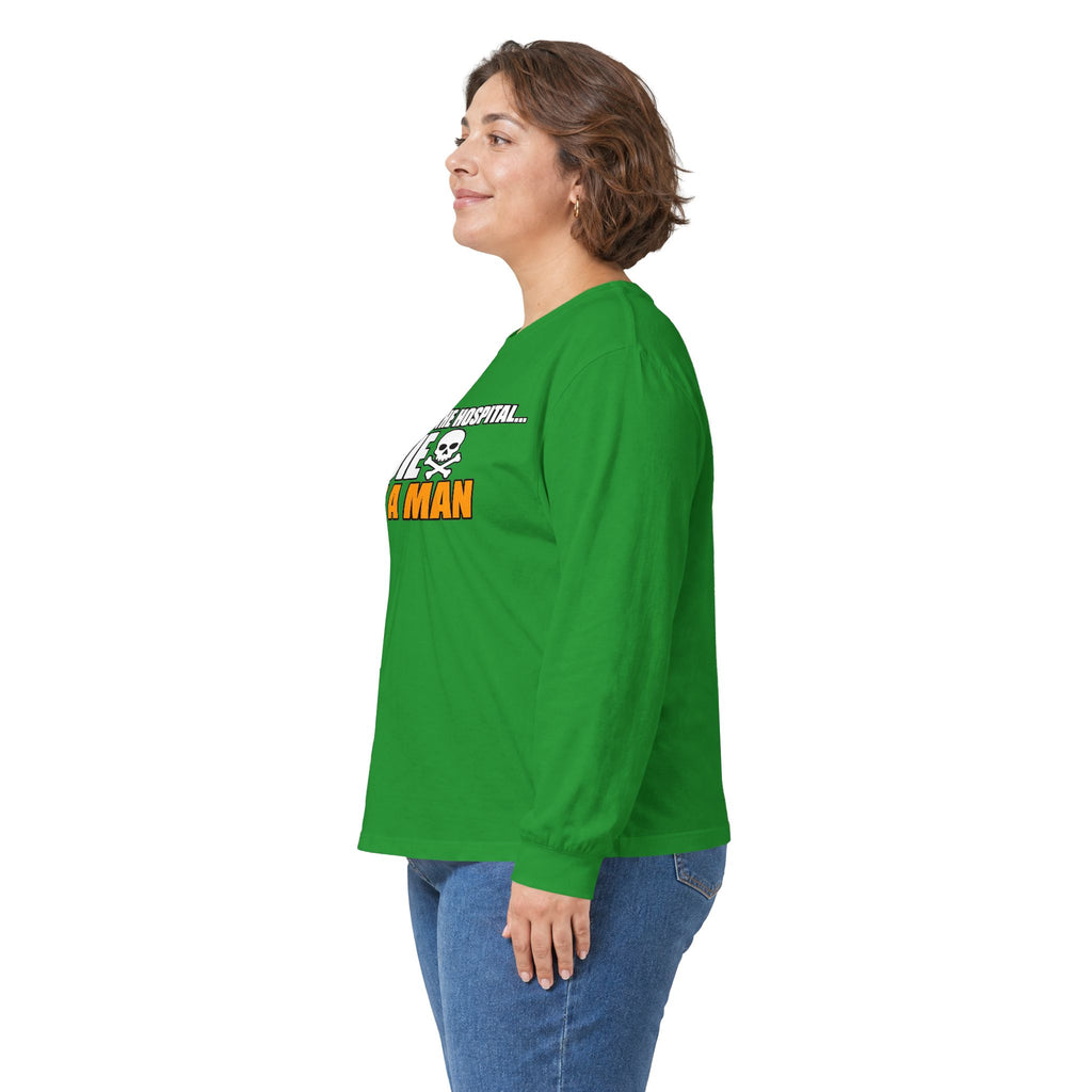 Dont Go to the Hospital - White Outlined - Unisex Ultra Cotton Long Sleeve Tee