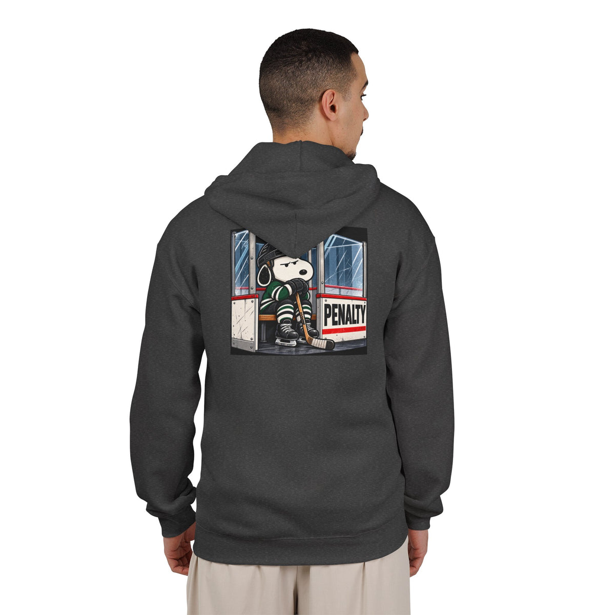Snoopy Hockey Penalty Box Green - Full-Zip Hooded Sweatshirt