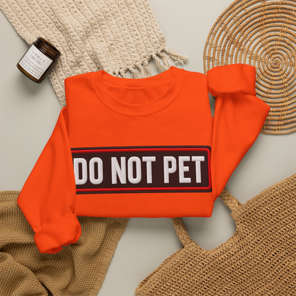 Do Not Pet - Service Dog Patch - Crewneck Sweatshirt