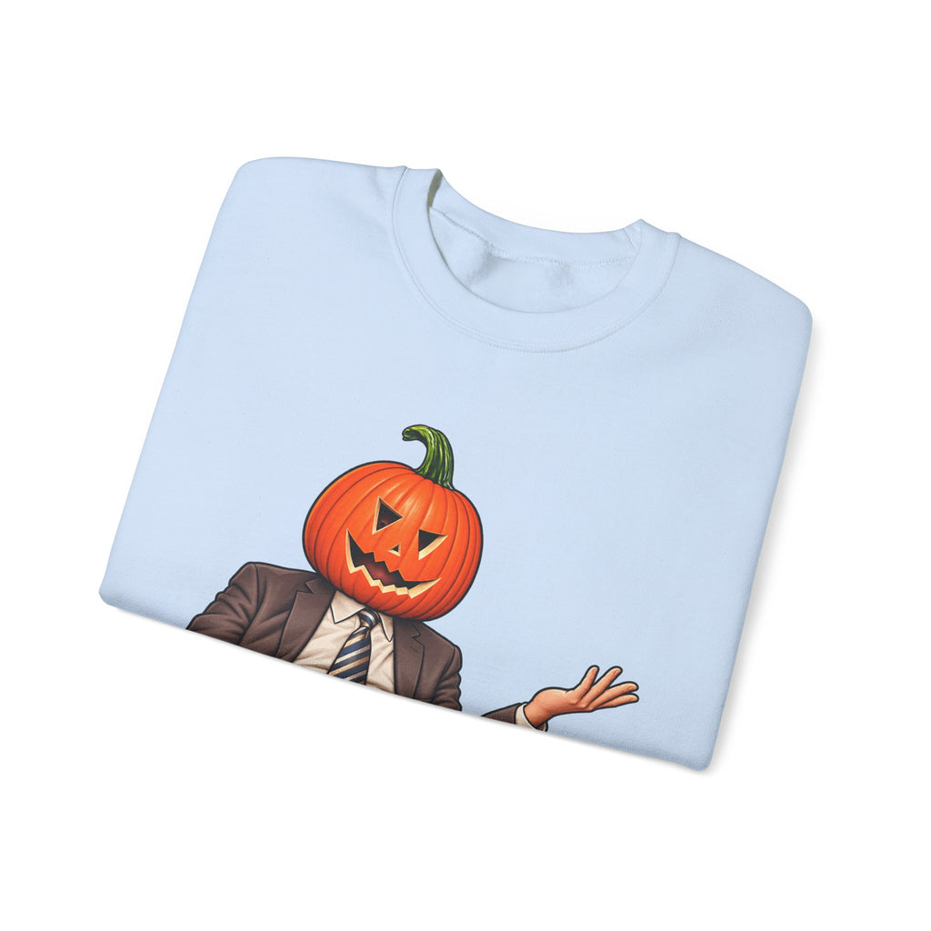 Pumpkin Head Office Cartoon - Crewneck Sweatshirt