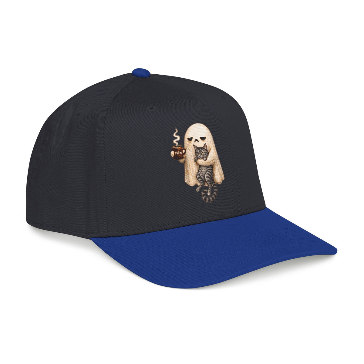 Meh Ghost and Gray Tabby Cat - OTTO Baseball Hat