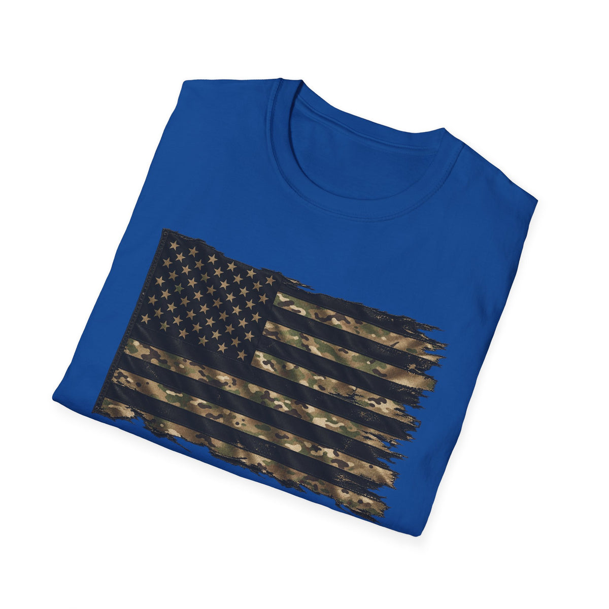 Black and Multicam American Flag - Classic Tee