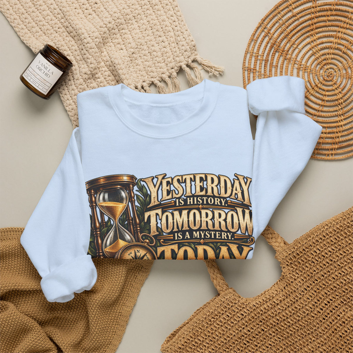 Yesterday Tomorrow Today - Transparent - Crewneck Sweatshirt