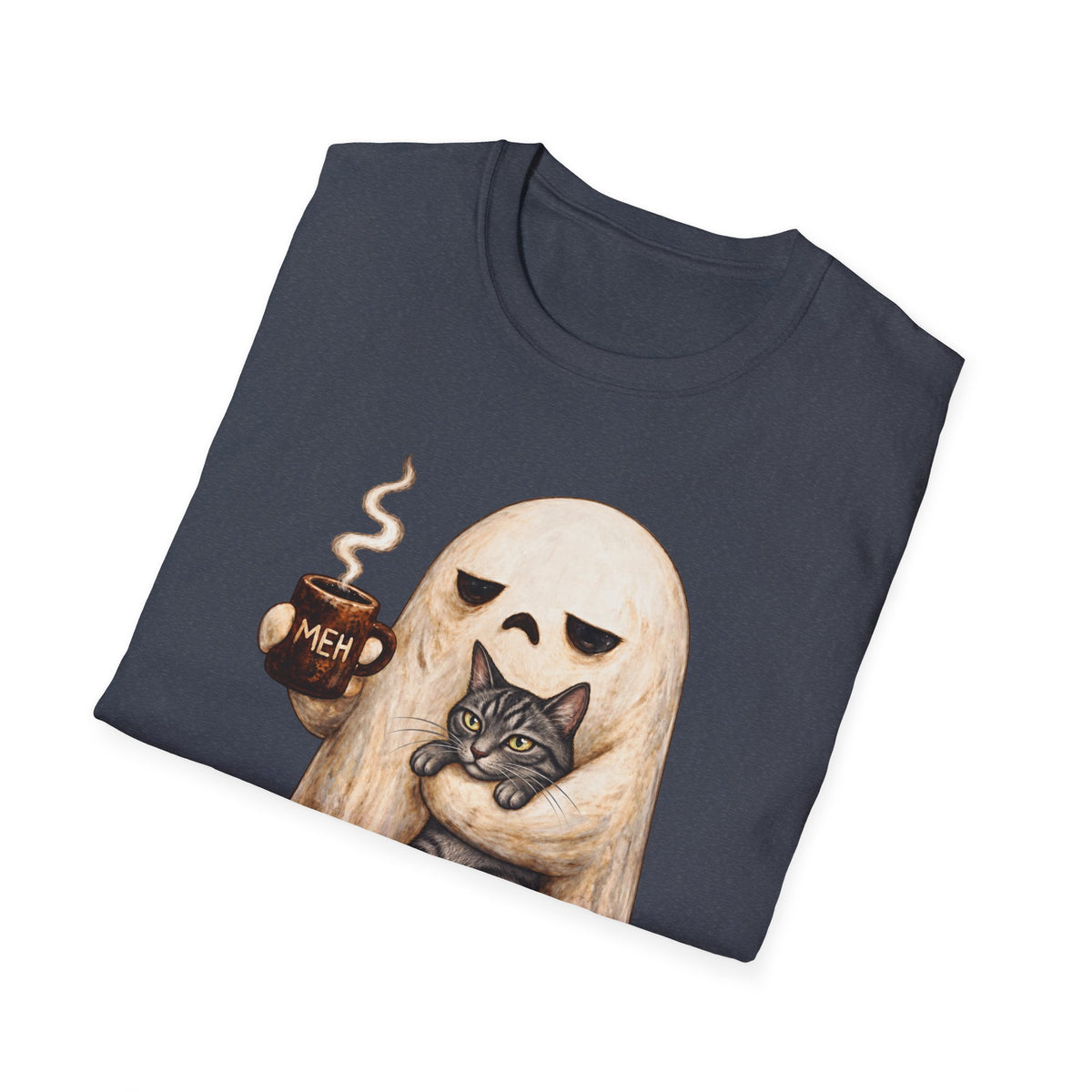 Meh Ghost and Gray Tabby Cat - Classic Tee