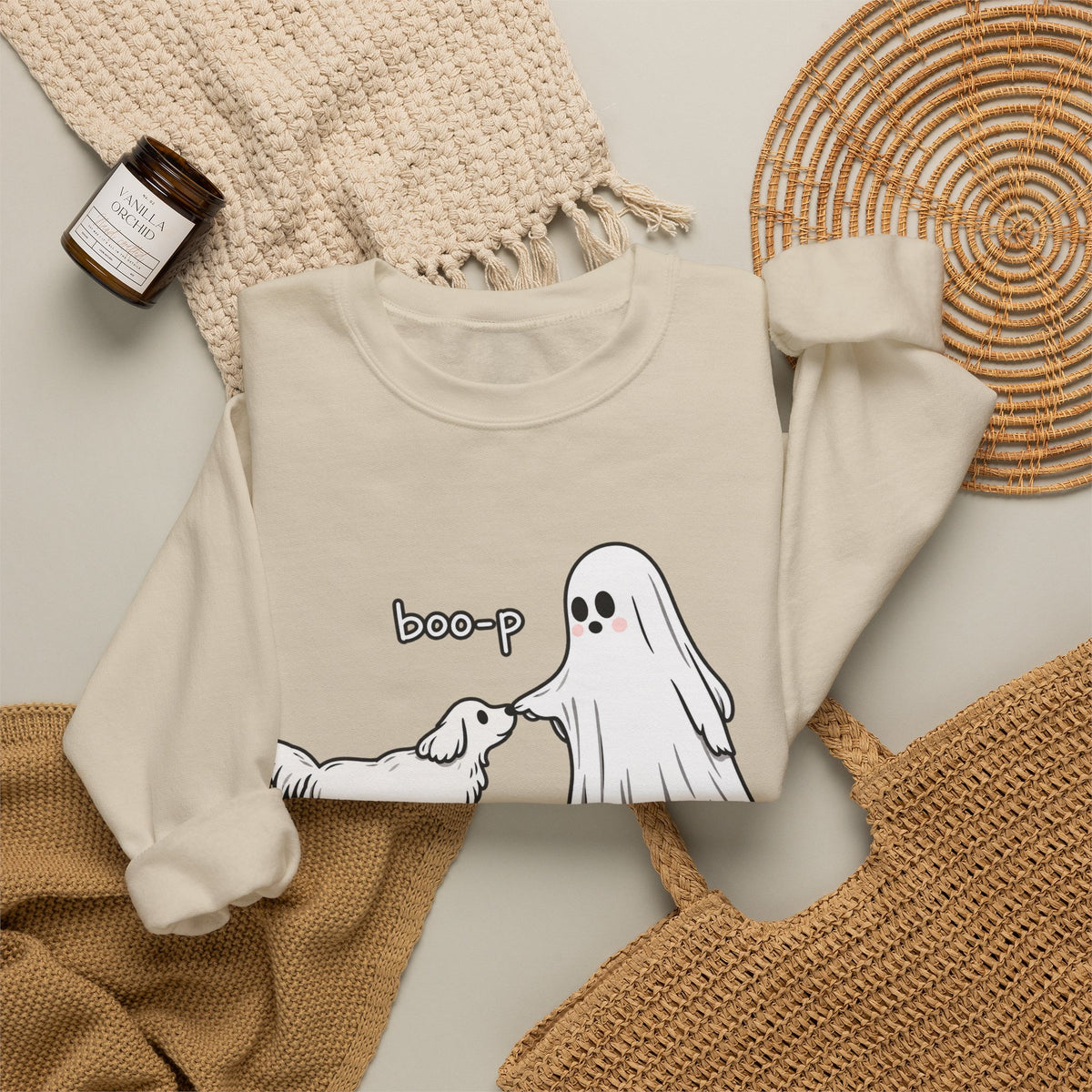 Boo-p Ghost and Dog - Crewneck Sweatshirt