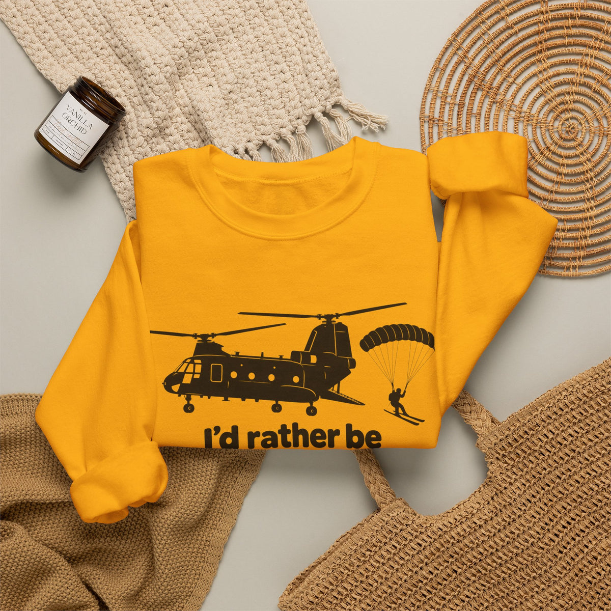 Id Rather Be Heliskiing - Crewneck Sweatshirt