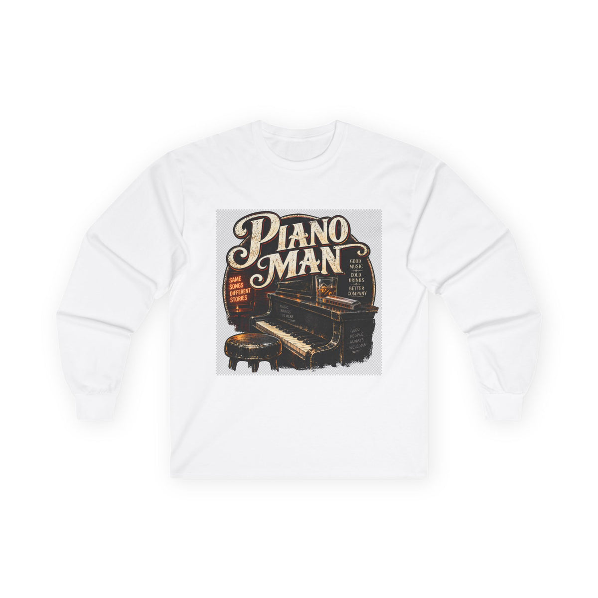 Piano Man Retro Bar - Unisex Ultra Cotton Long Sleeve Tee
