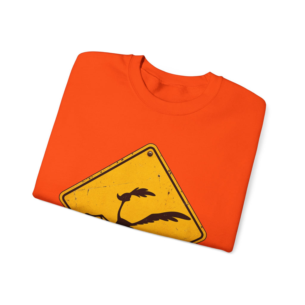 Roadrunner Yellow Diamond Sign - Crewneck Sweatshirt