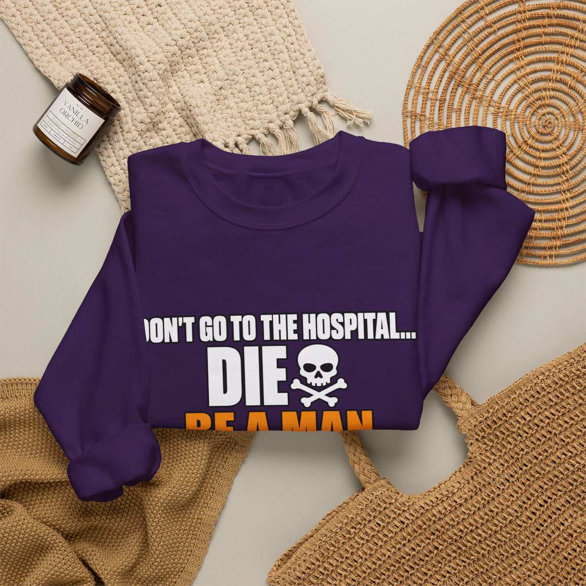 Dont Go to the Hospital - White Outlined - Crewneck Sweatshirt