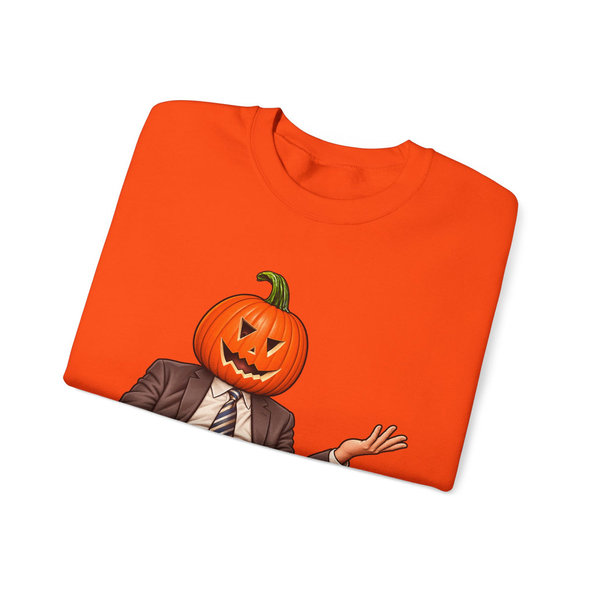 Pumpkin Head Office Cartoon - Crewneck Sweatshirt