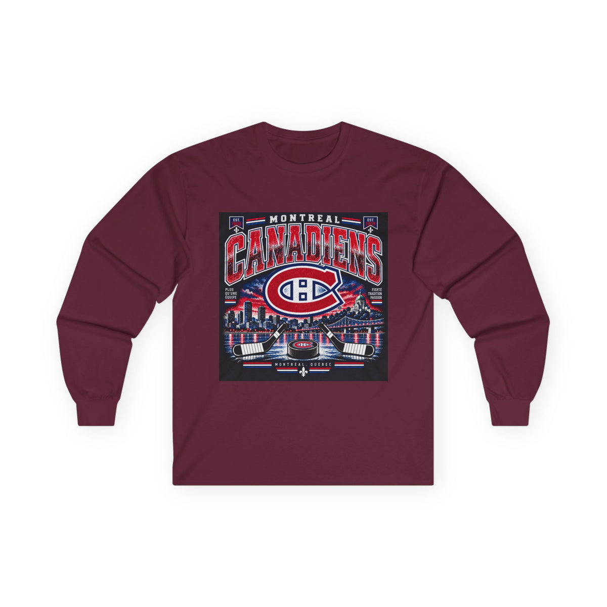 Montreal Canadiens Skyline - Unisex Ultra Cotton Long Sleeve Tee