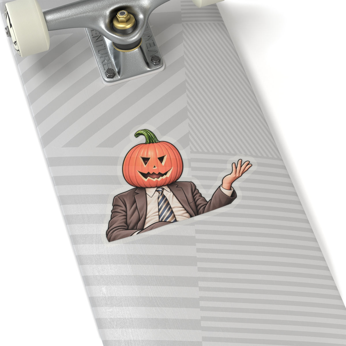 Pumpkin Head Office Cartoon - Kiss-Cut Sticker