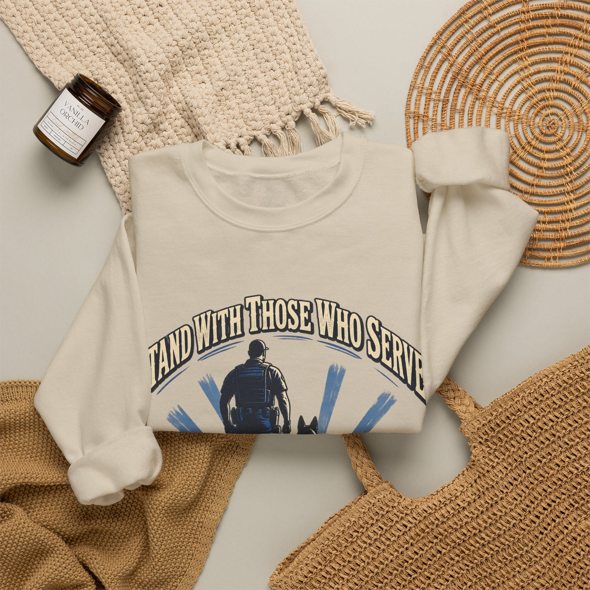 Stand With Those Who Serve Police K9 - Crewneck Sweatshirt