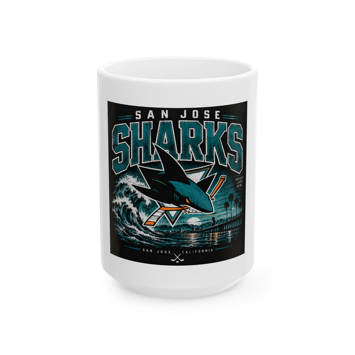 Sharks Wave Hockey Tee - Ceramic Mug 11oz and 15oz