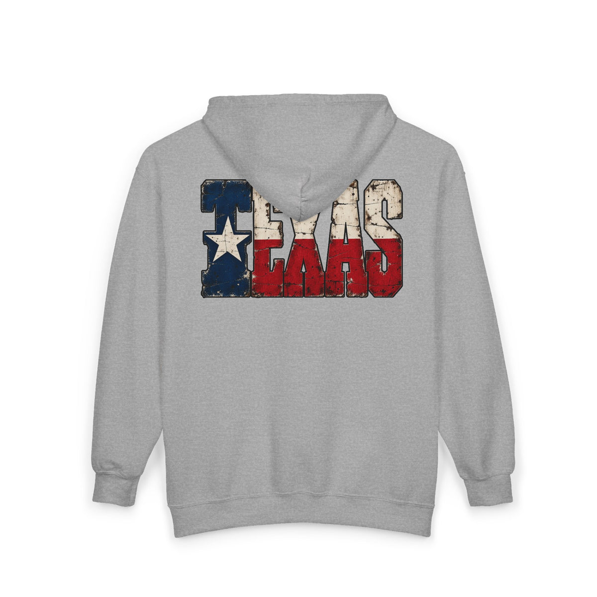 Texas Flag Block Letters - Full-Zip Hooded Sweatshirt