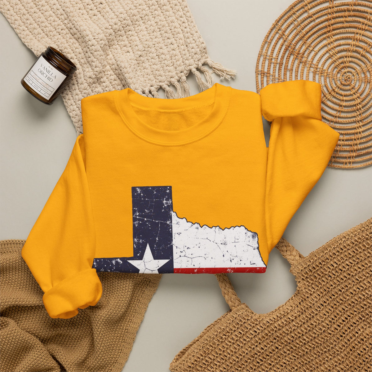 Weathered Texas Flag - Crewneck Sweatshirt