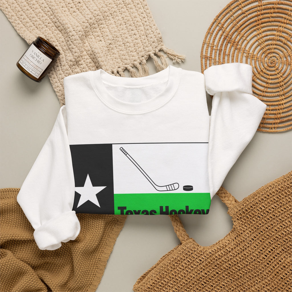 Texas Hockey Flag - Crewneck Sweatshirt