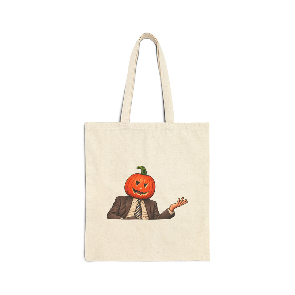Pumpkin Head Office Cartoon - Canvas Tote