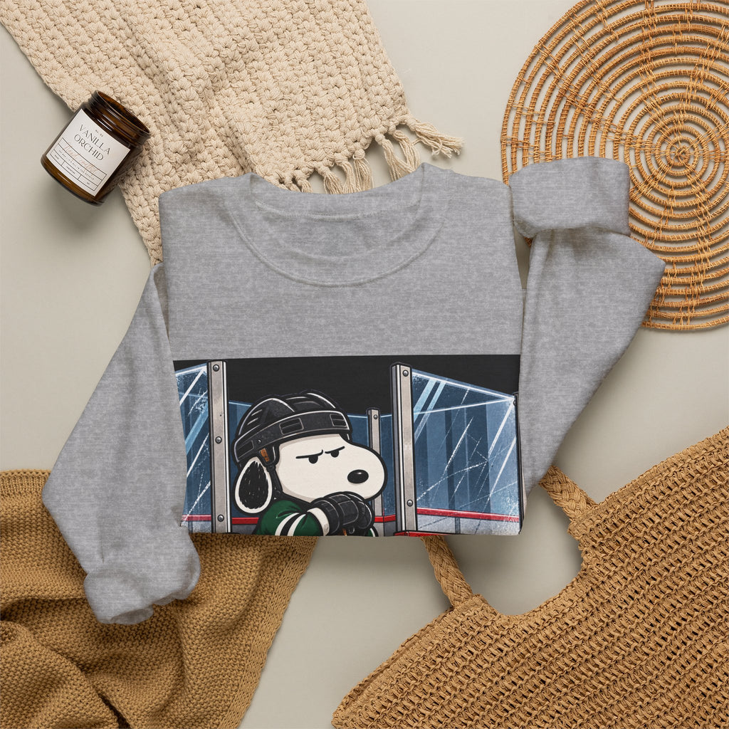 Snoopy Hockey Penalty Box Green - Crewneck Sweatshirt