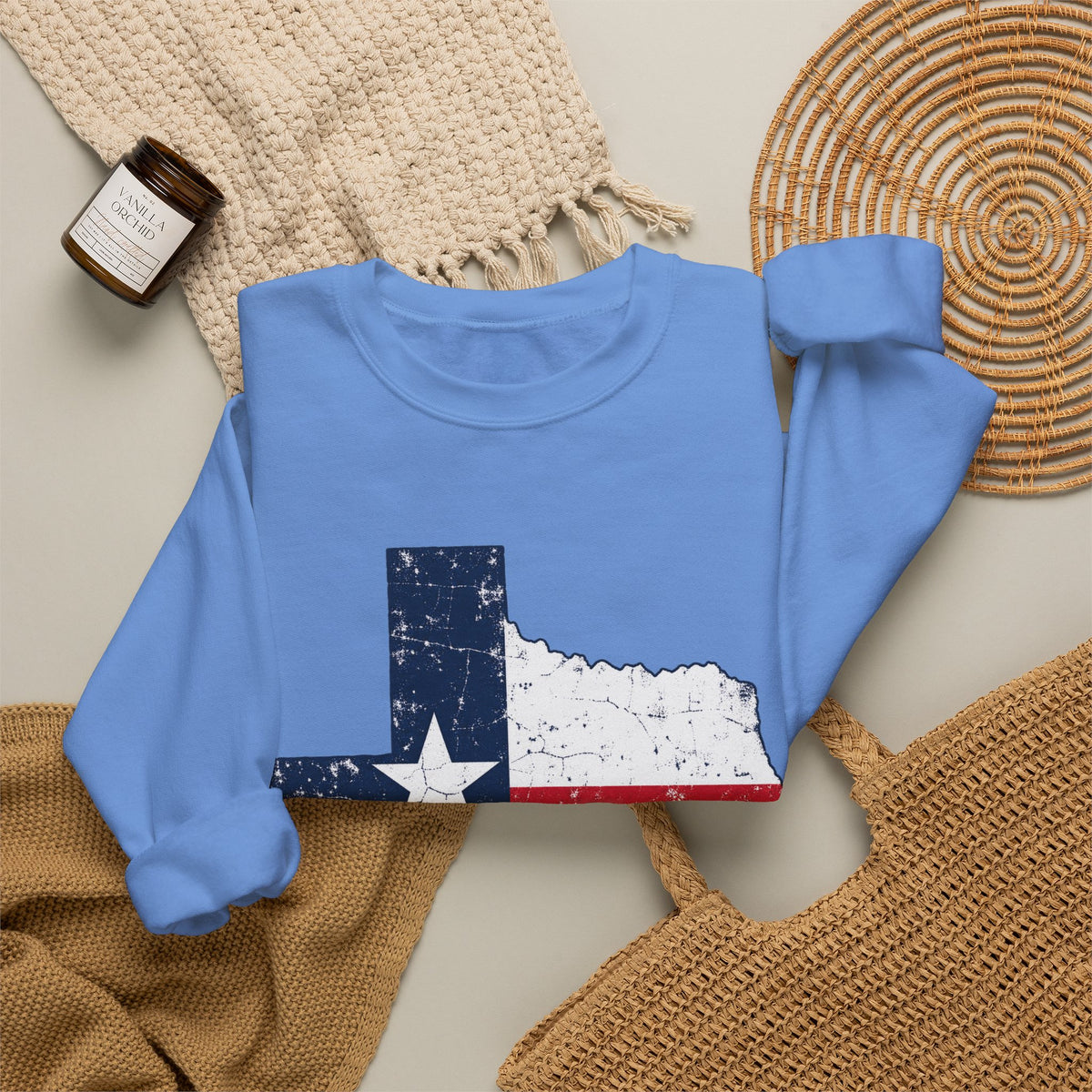 Weathered Texas Flag - Crewneck Sweatshirt