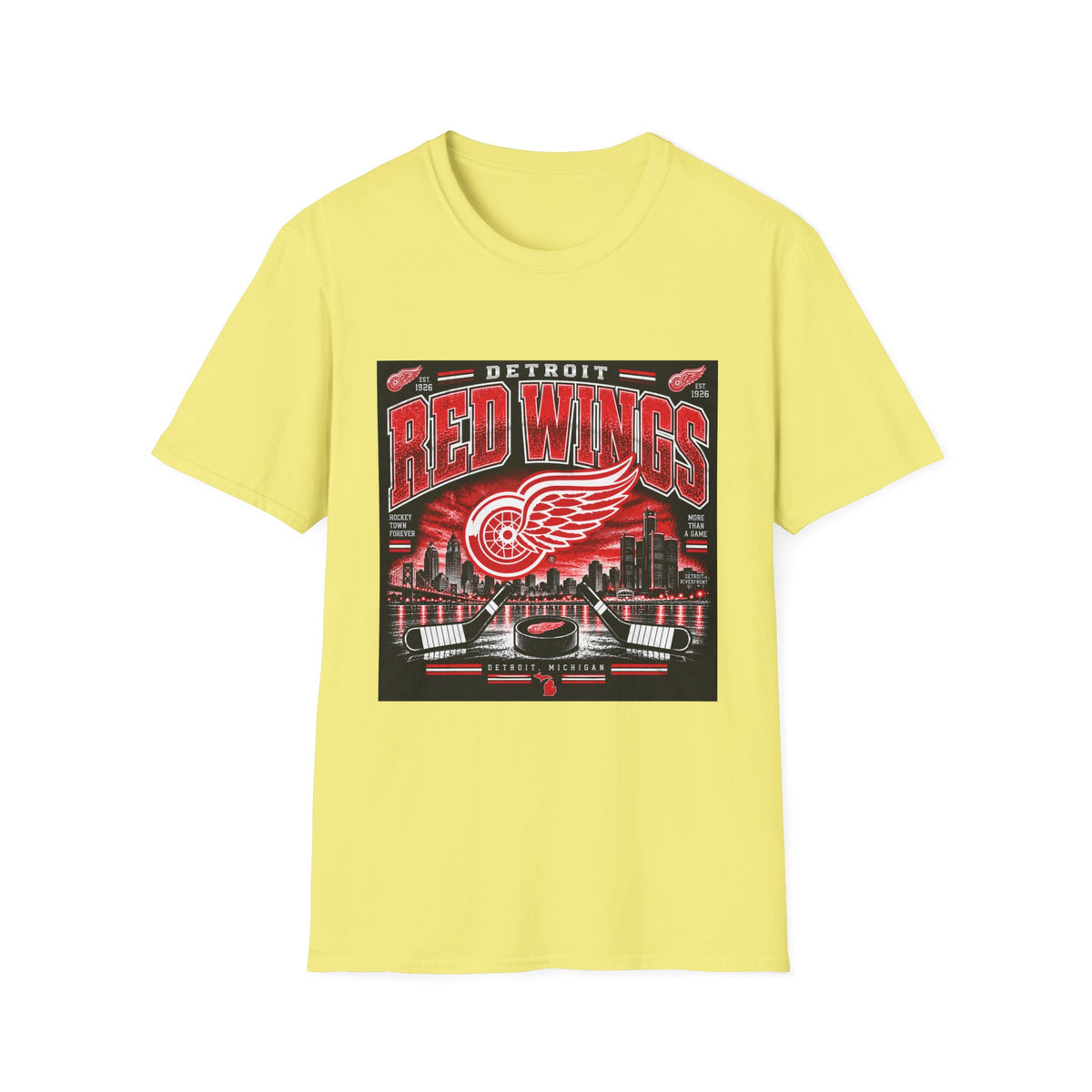 Detroit Red Wings Hockey Skyline - Classic Tee