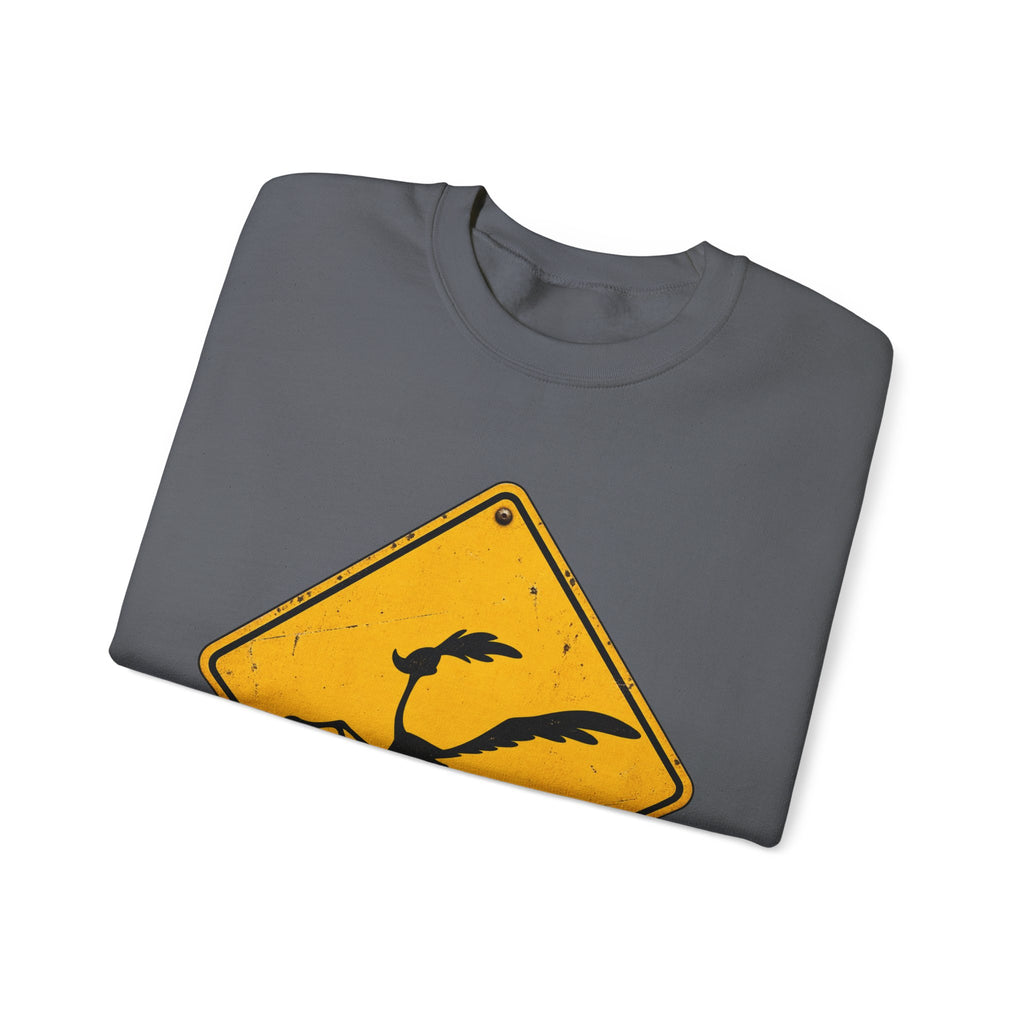 Roadrunner Yellow Diamond Sign - Crewneck Sweatshirt