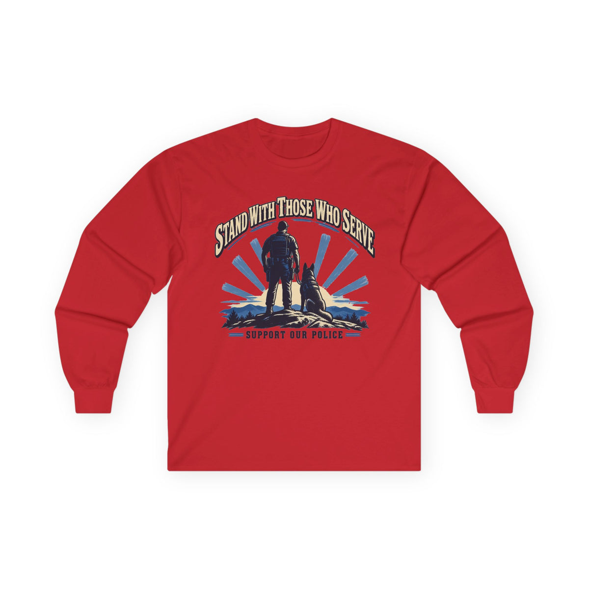 Stand With Those Who Serve Police K9 - Unisex Ultra Cotton Long Sleeve Tee
