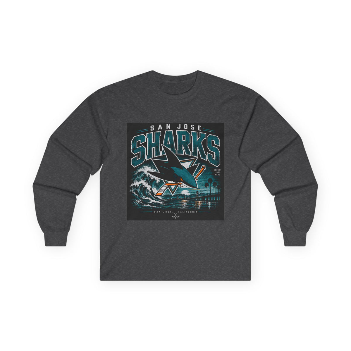 Sharks Wave Hockey Tee - Unisex Ultra Cotton Long Sleeve Tee