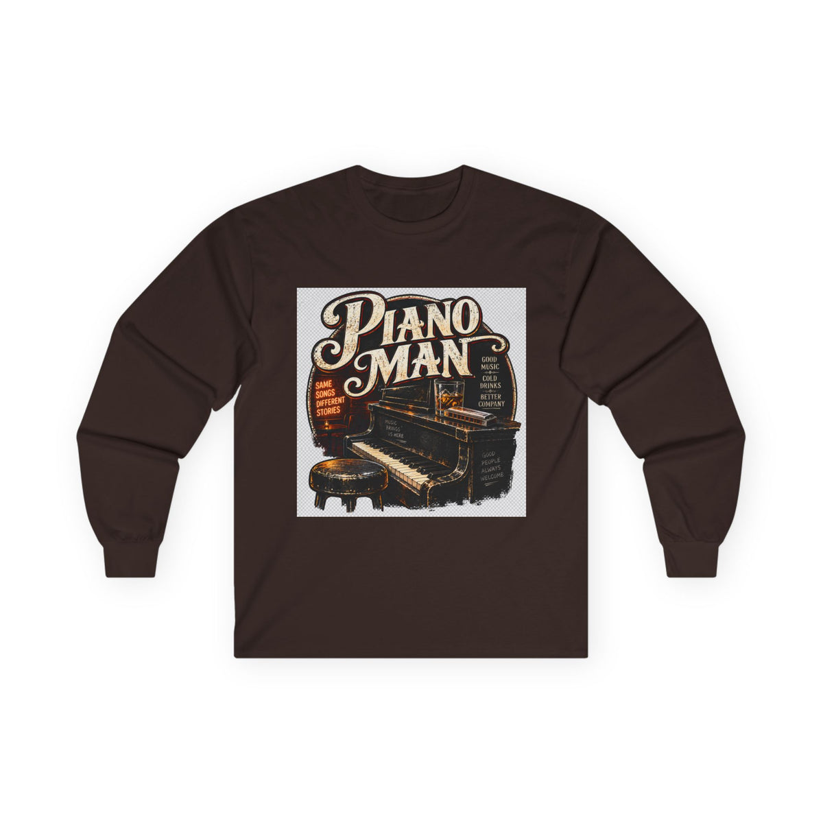 Piano Man Retro Bar - Unisex Ultra Cotton Long Sleeve Tee